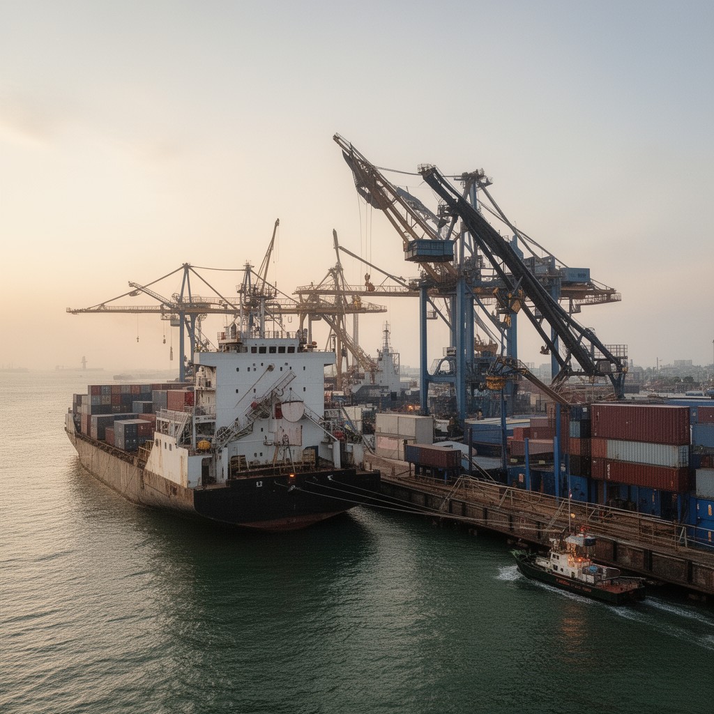 AI-generated illustration of Saigon Port