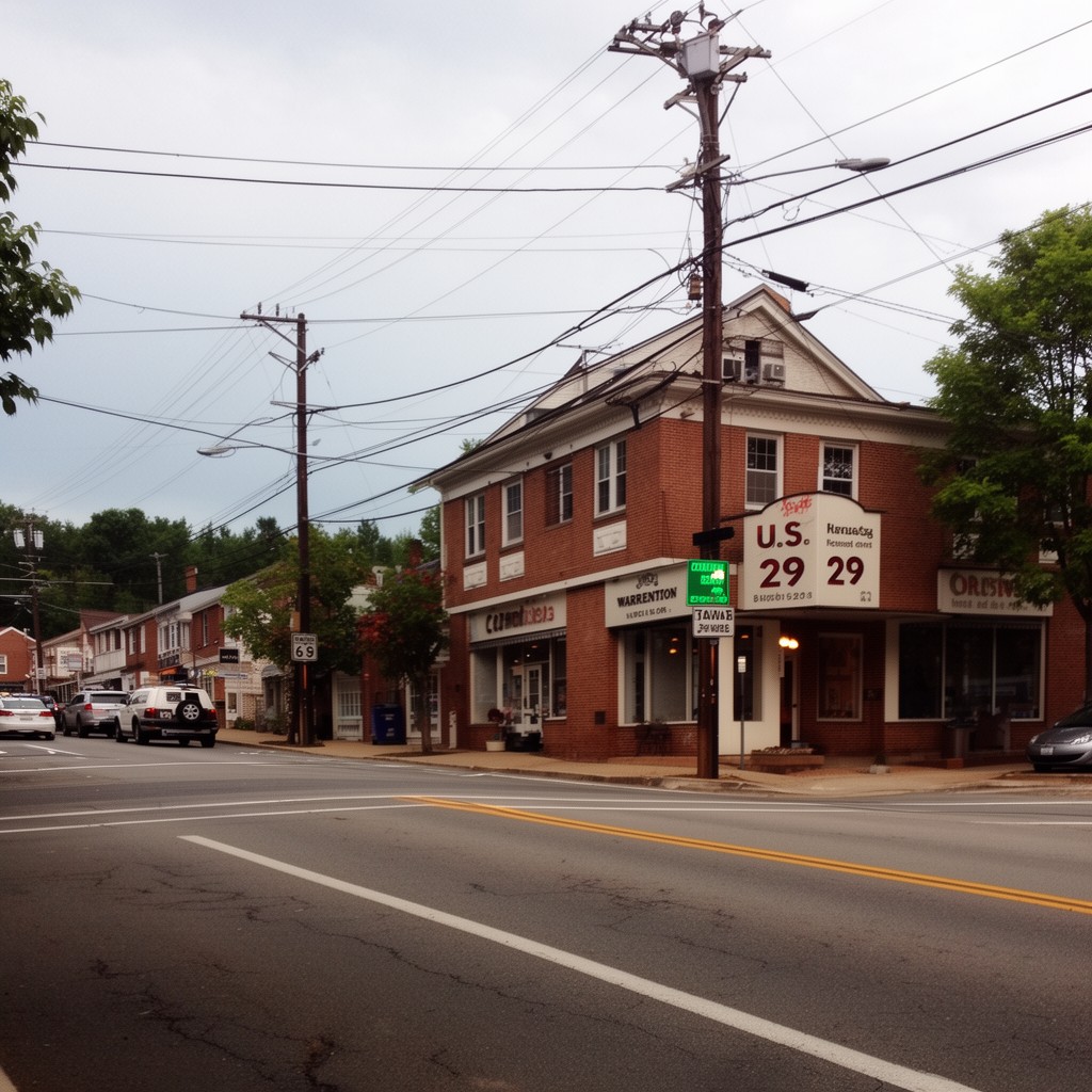 AI-generated illustration of U.S. Route 29 Business in Warrenton