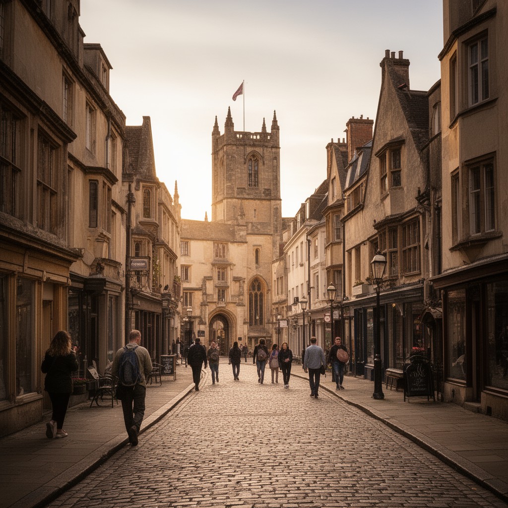AI-generated illustration of High Street, Oxford