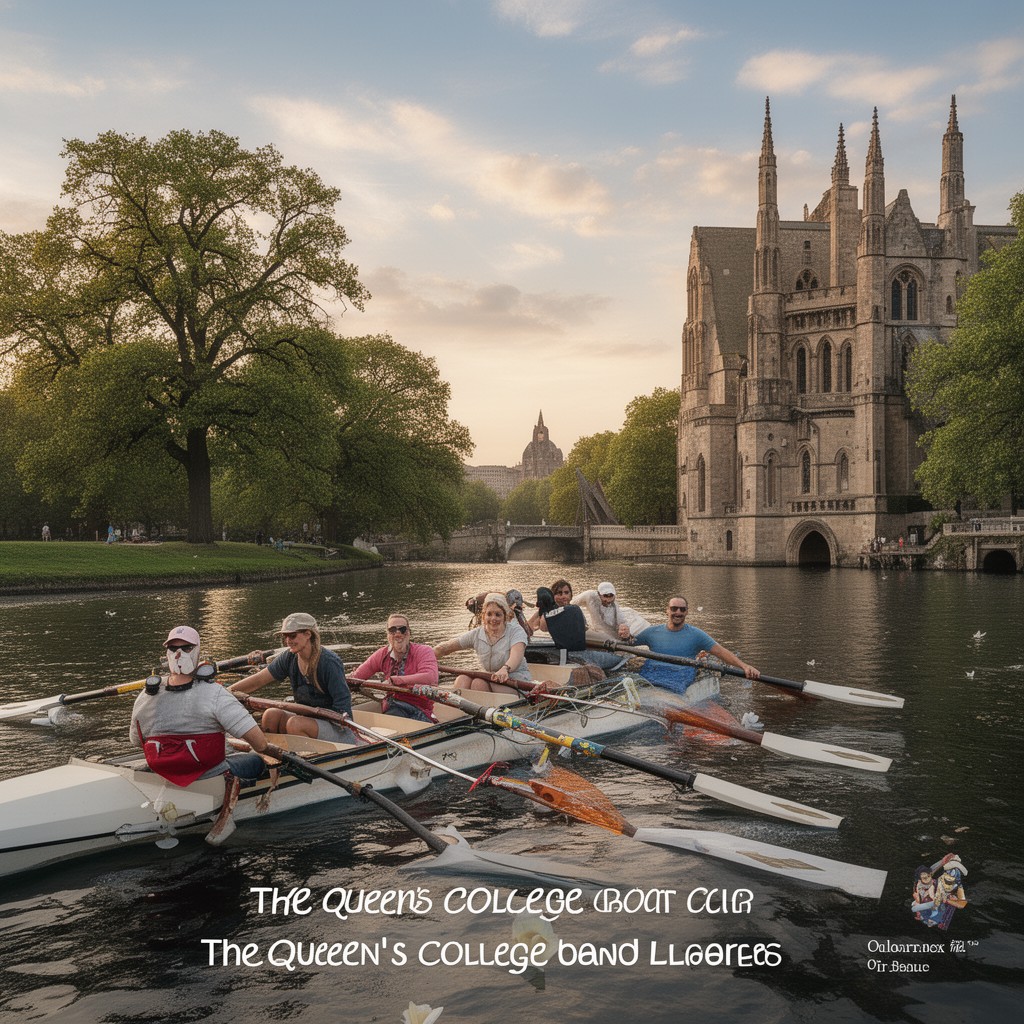 AI-generated illustration of The Queen's College Boat Club