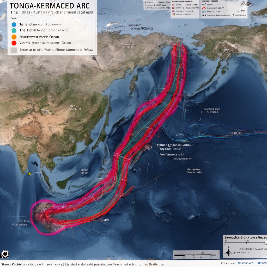 AI-generated illustration of Tonga–Kermadec Arc