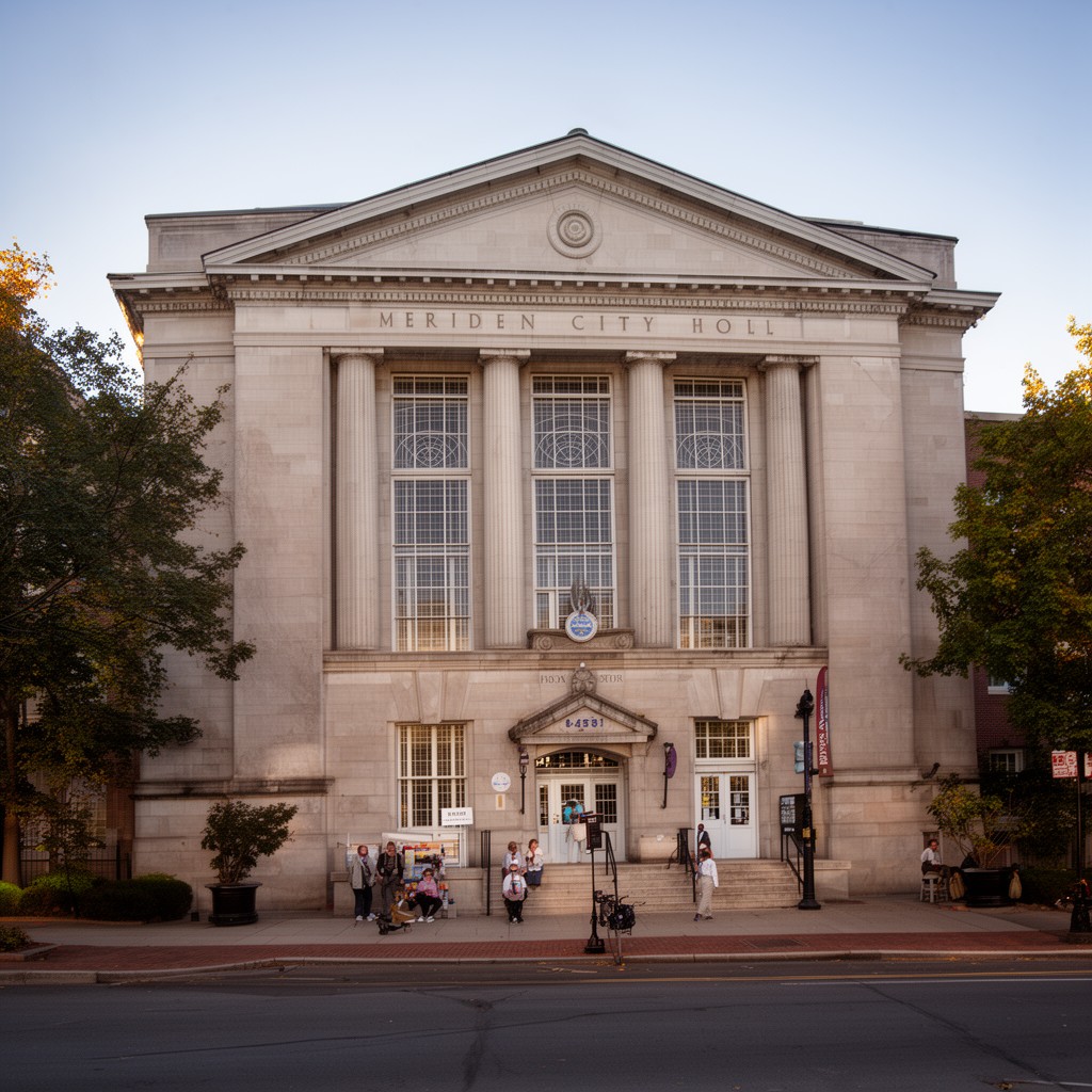 AI-generated illustration of Meriden City Hall