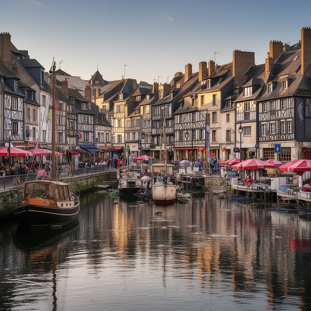 AI-generated illustration of Honfleur