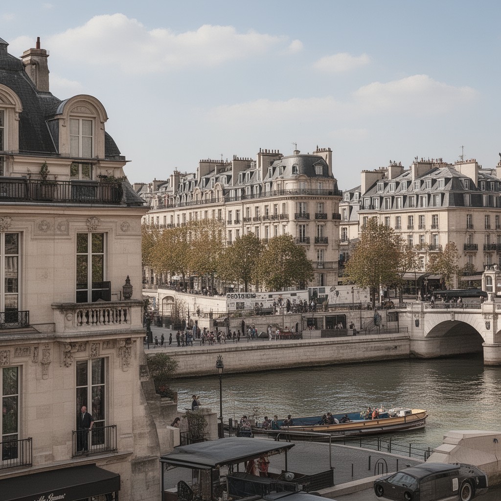 AI-generated illustration of Île Saint-Louis