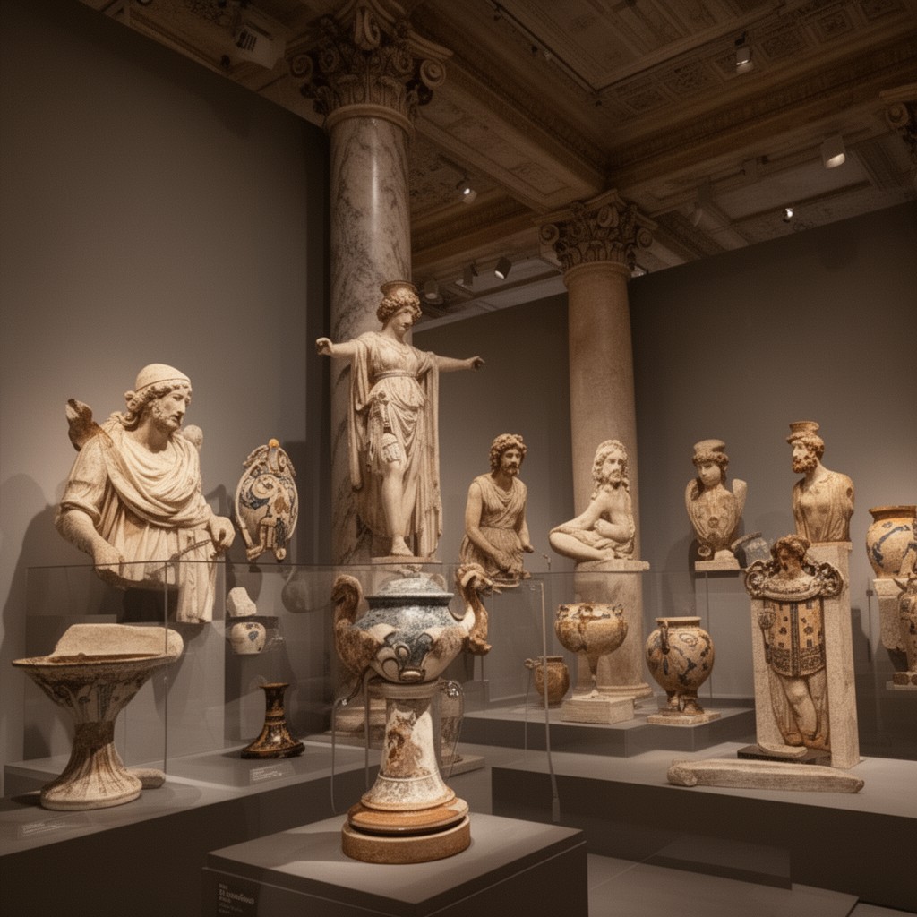 AI-generated illustration of Department of Greek, Etruscan and Roman Antiquities