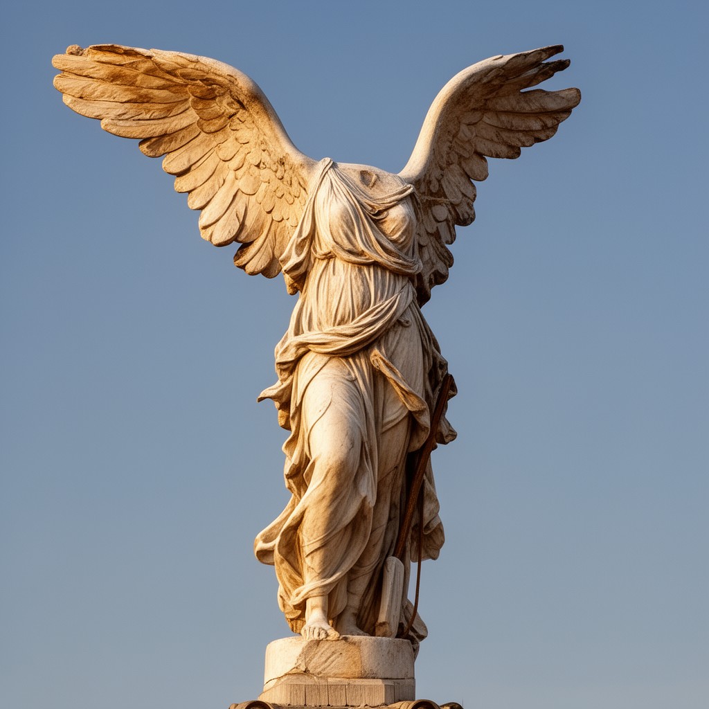 AI-generated illustration of Winged Victory of Samothrace