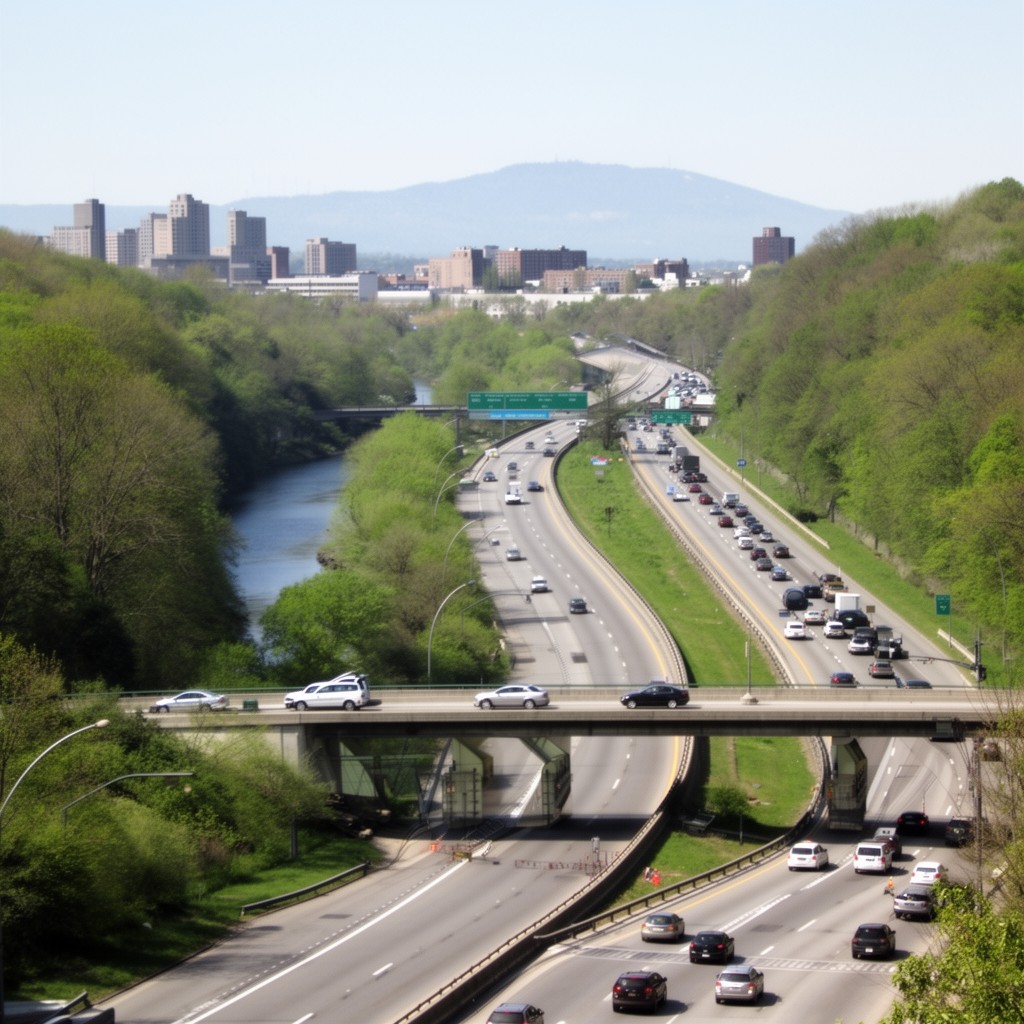 AI-generated illustration of Saw Mill River Parkway