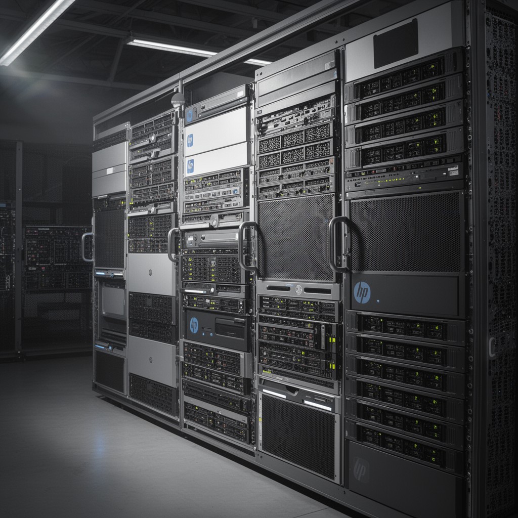 AI-generated illustration of HP storage systems