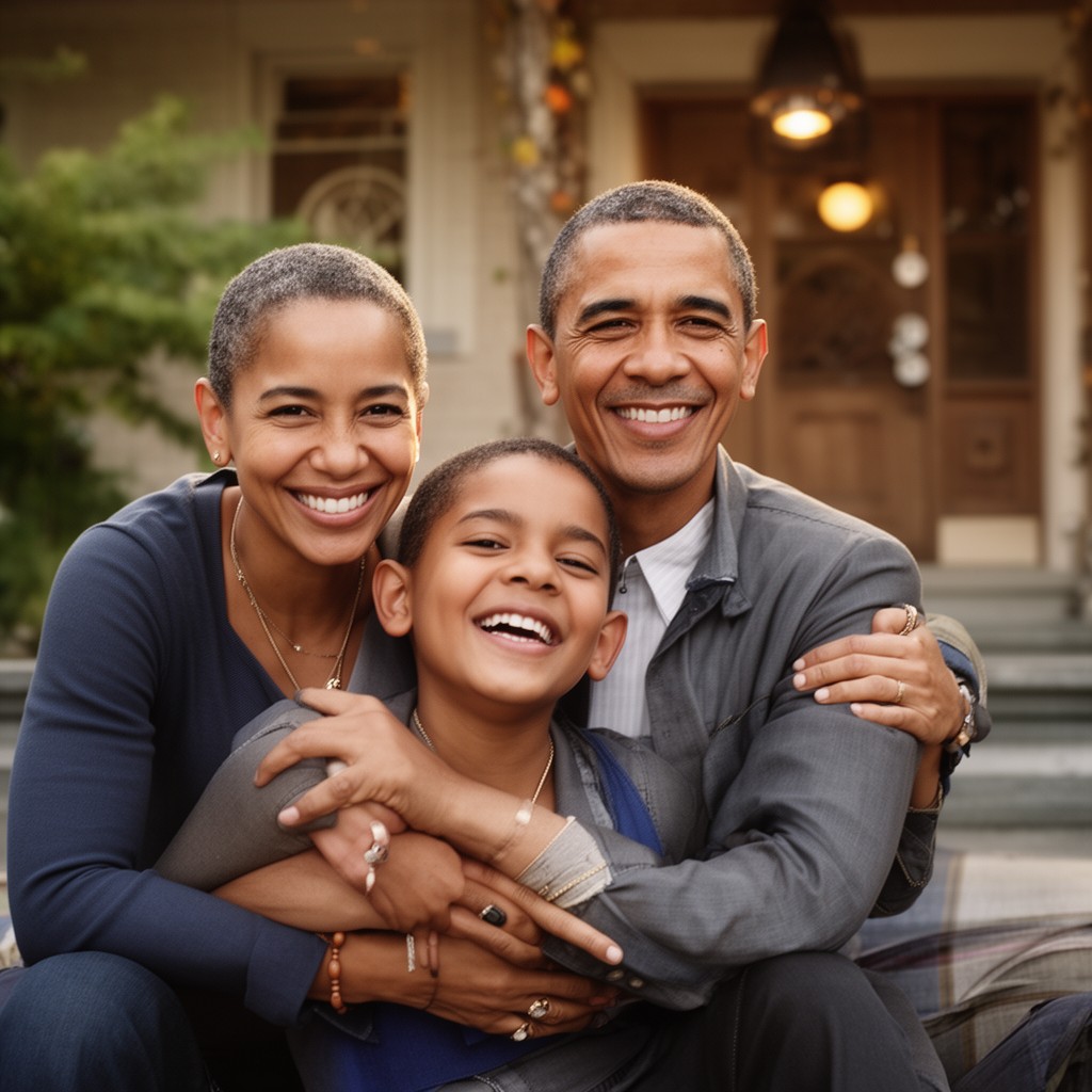 AI-generated illustration of Obama family
