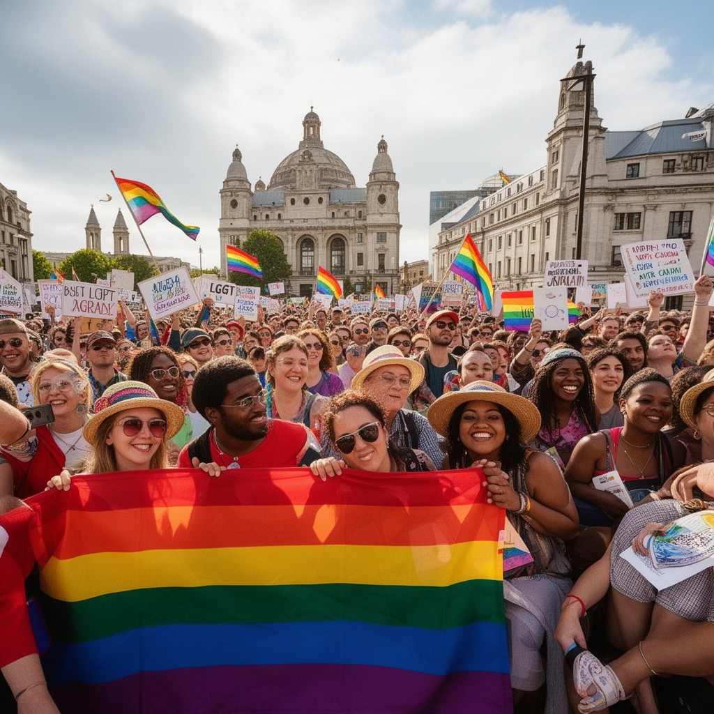 AI-generated illustration of LGBT rights movement