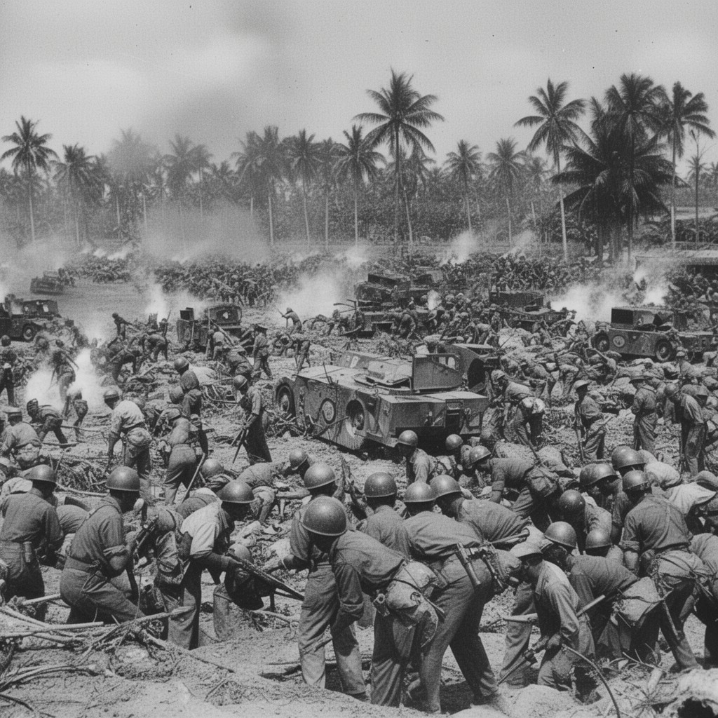 AI-generated illustration of Battle of Bataan