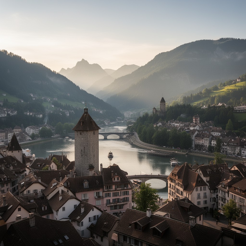 AI-generated illustration of Fribourg