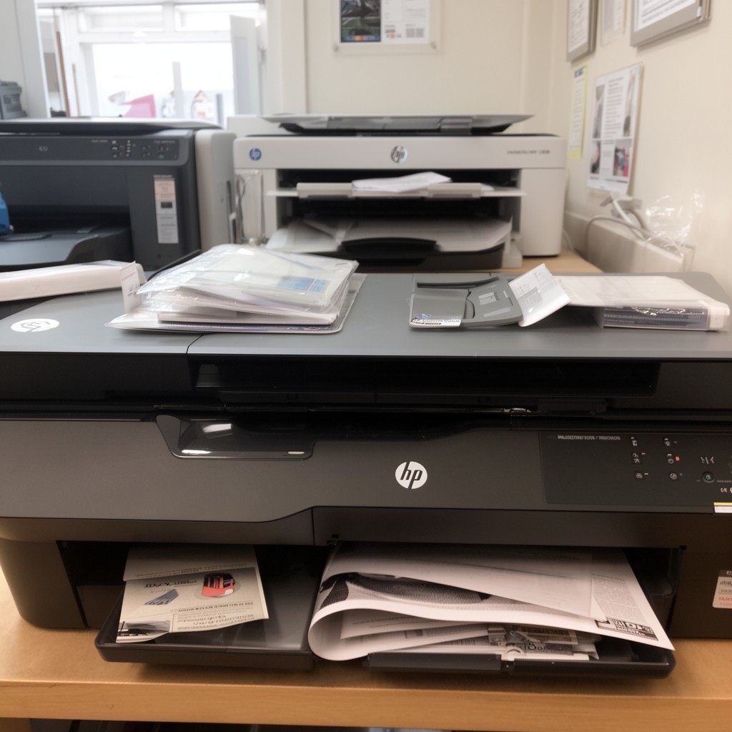 AI-generated illustration of HP DeskJet printers