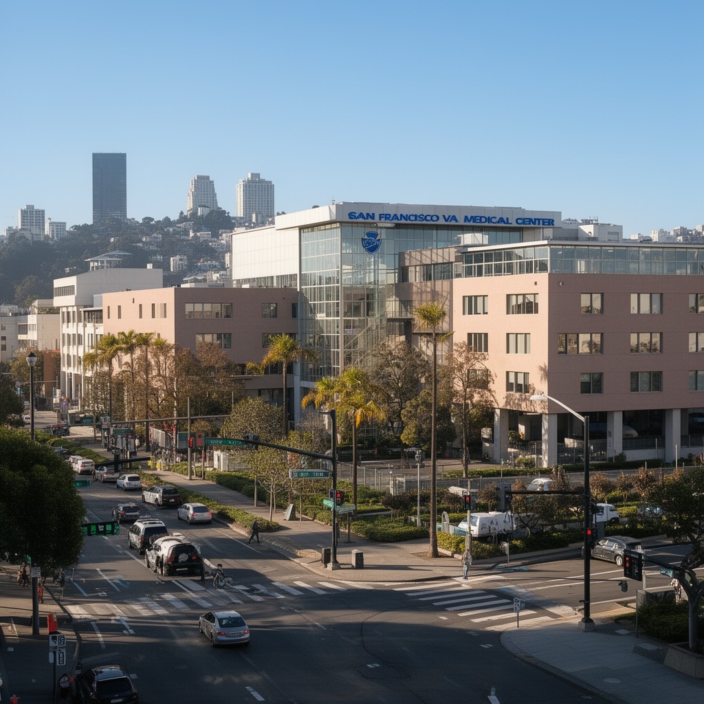 AI-generated illustration of San Francisco VA Medical Center