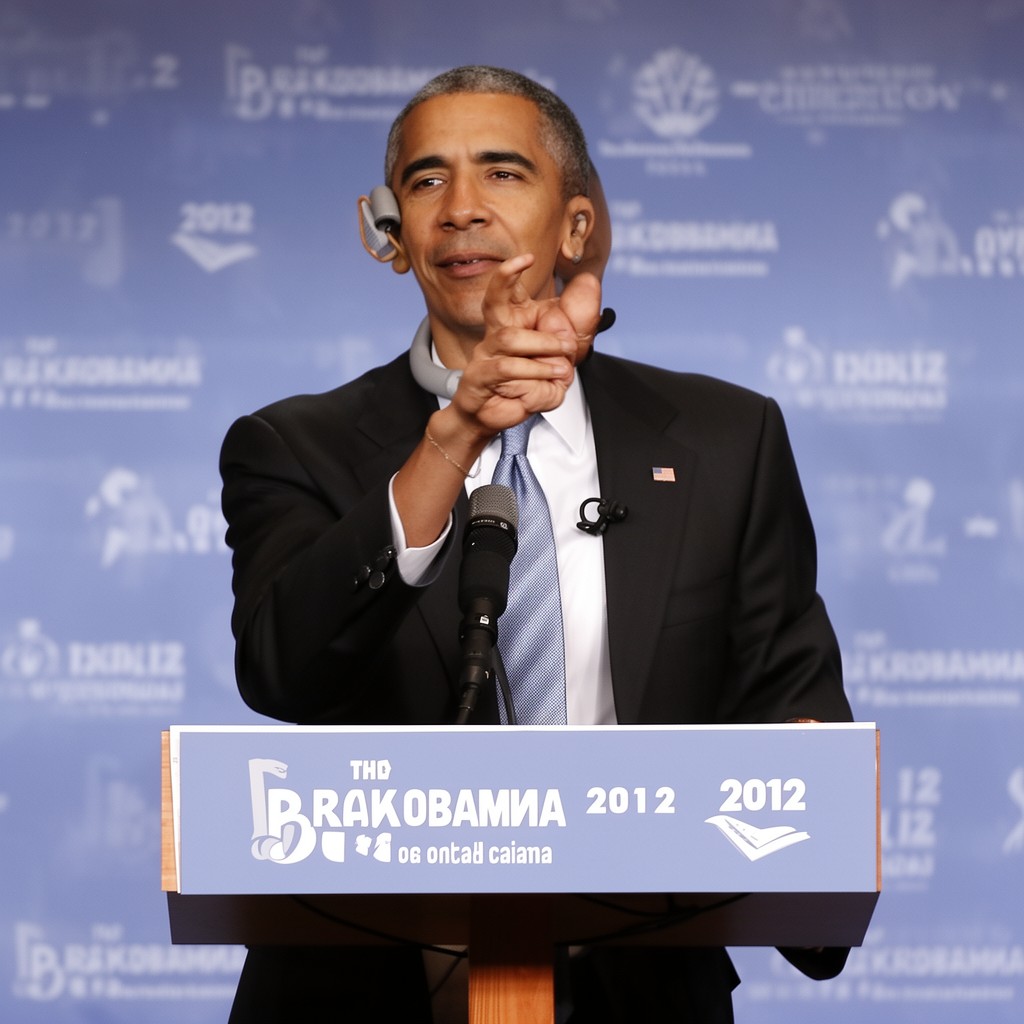 AI-generated illustration of Barack Obama 2012 presidential campaign