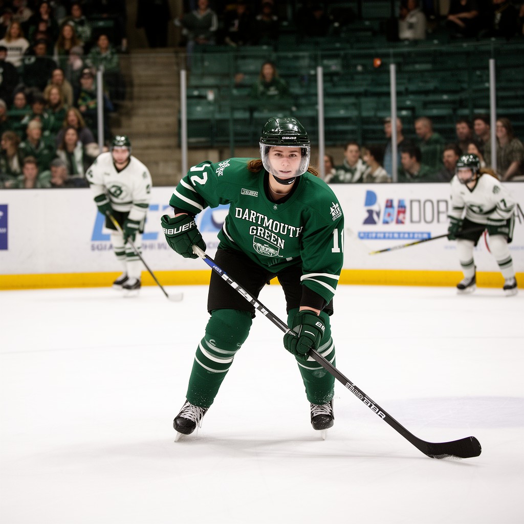 AI-generated illustration of Dartmouth Big Green women’s ice hockey