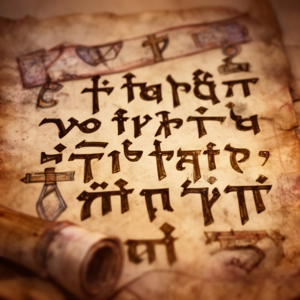 AI-generated illustration of Coptic script