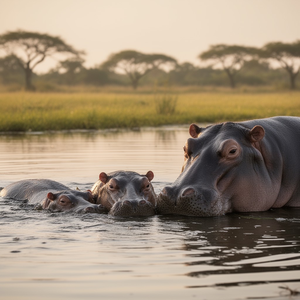 AI-generated illustration of Hippopotamidae