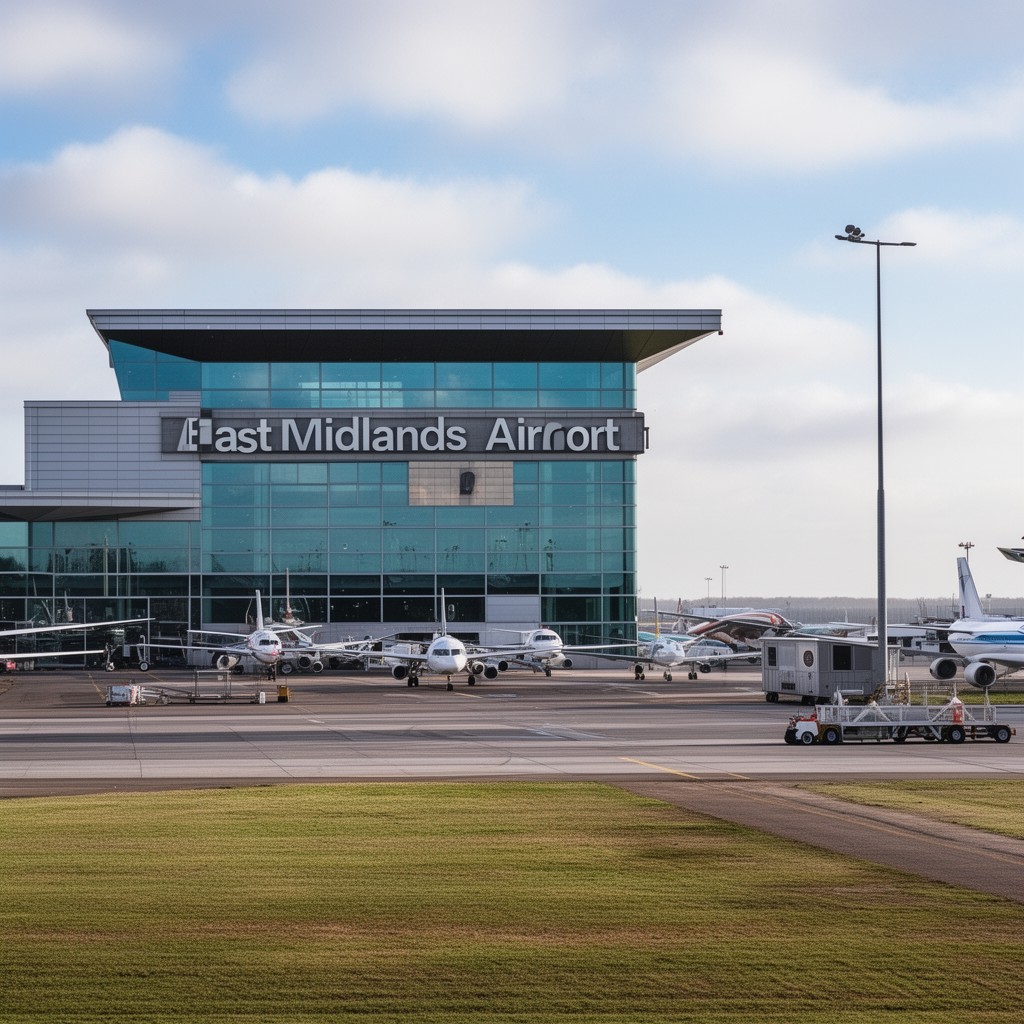 AI-generated illustration of East Midlands Airport