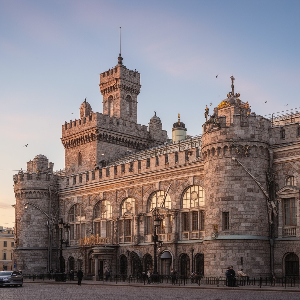 AI-generated illustration of Mikhailovsky Castle