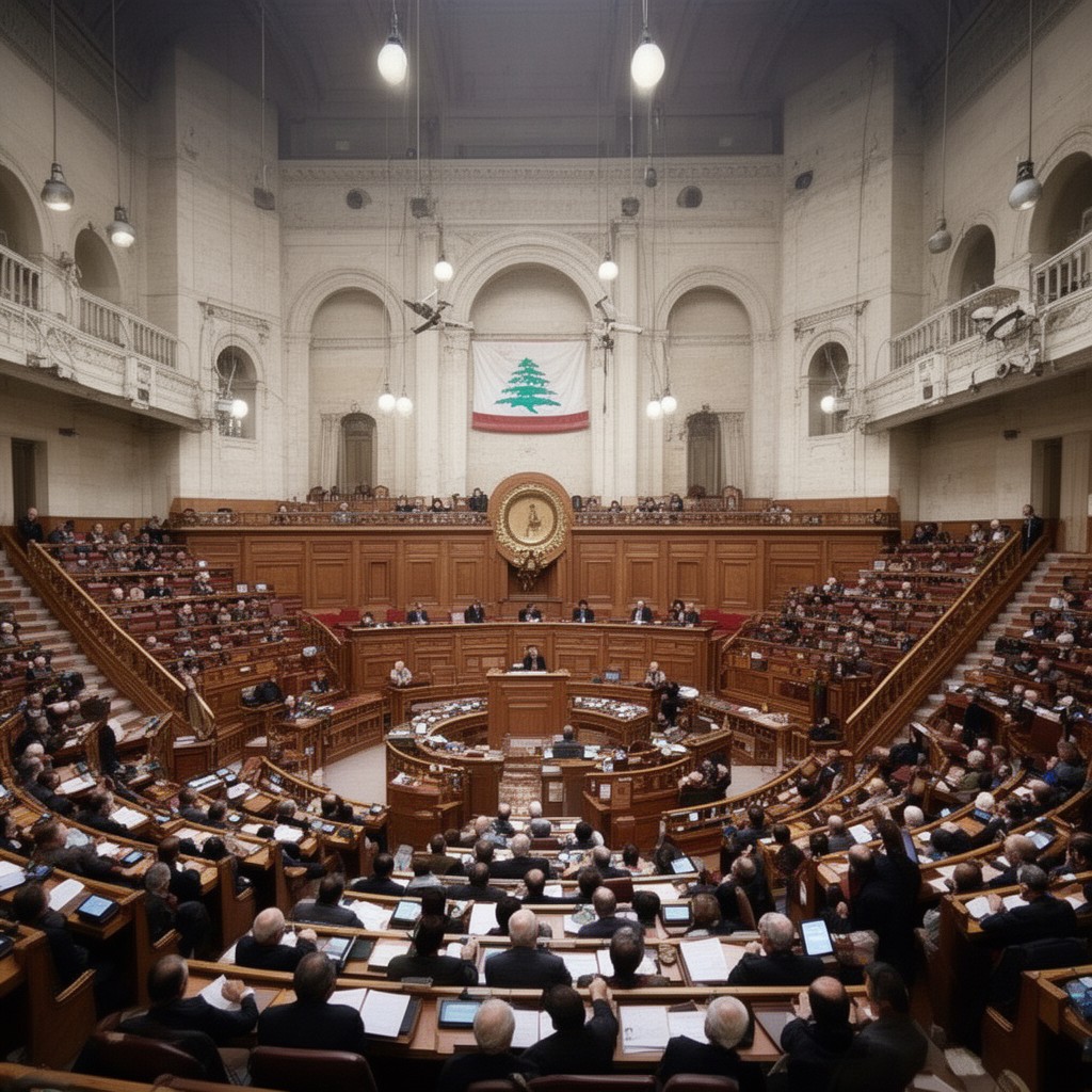 AI-generated illustration of Lebanese Parliament