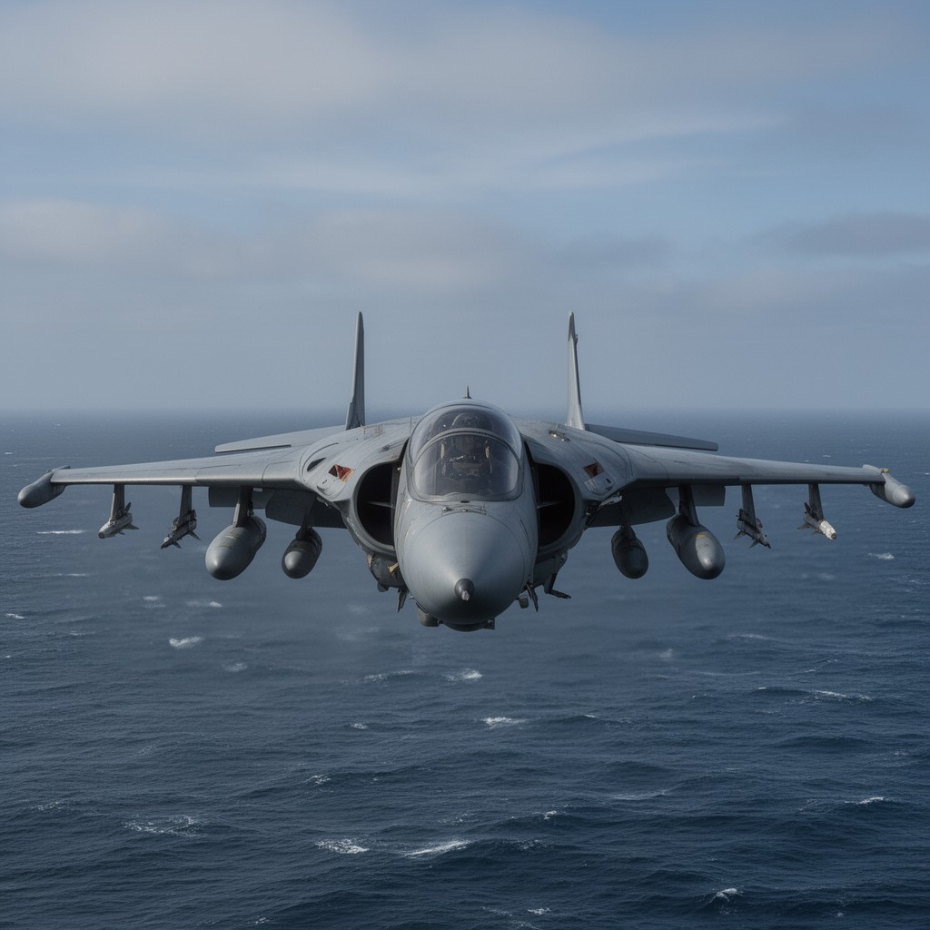 AI-generated illustration of Sea Harrier fighter aircraft