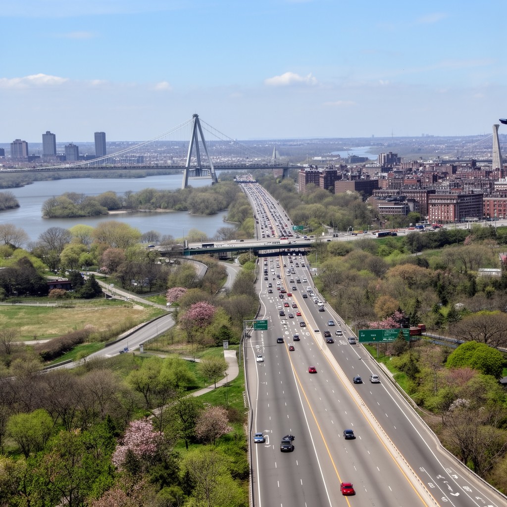 AI-generated illustration of Hutchinson River Parkway