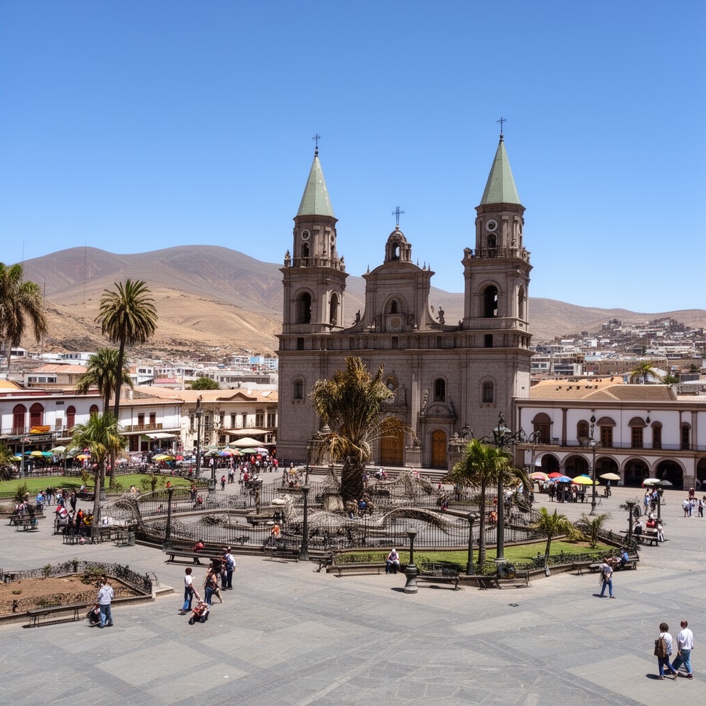 AI-generated illustration of Plaza de Armas de La Serena