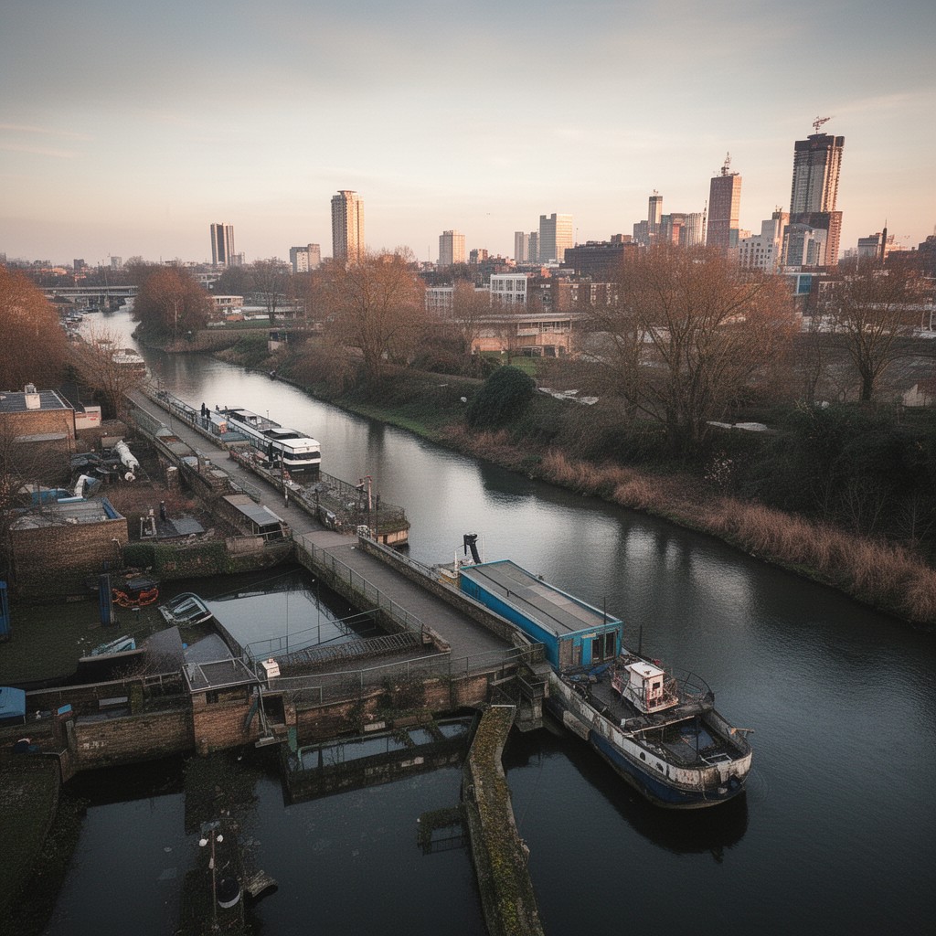 AI-generated illustration of River Lea