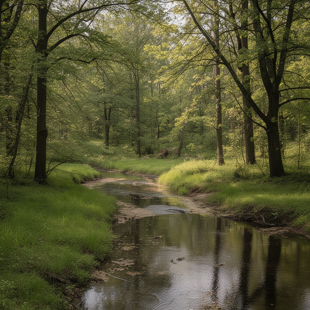 AI-generated illustration of West Branch of the Wapsinonoc Creek