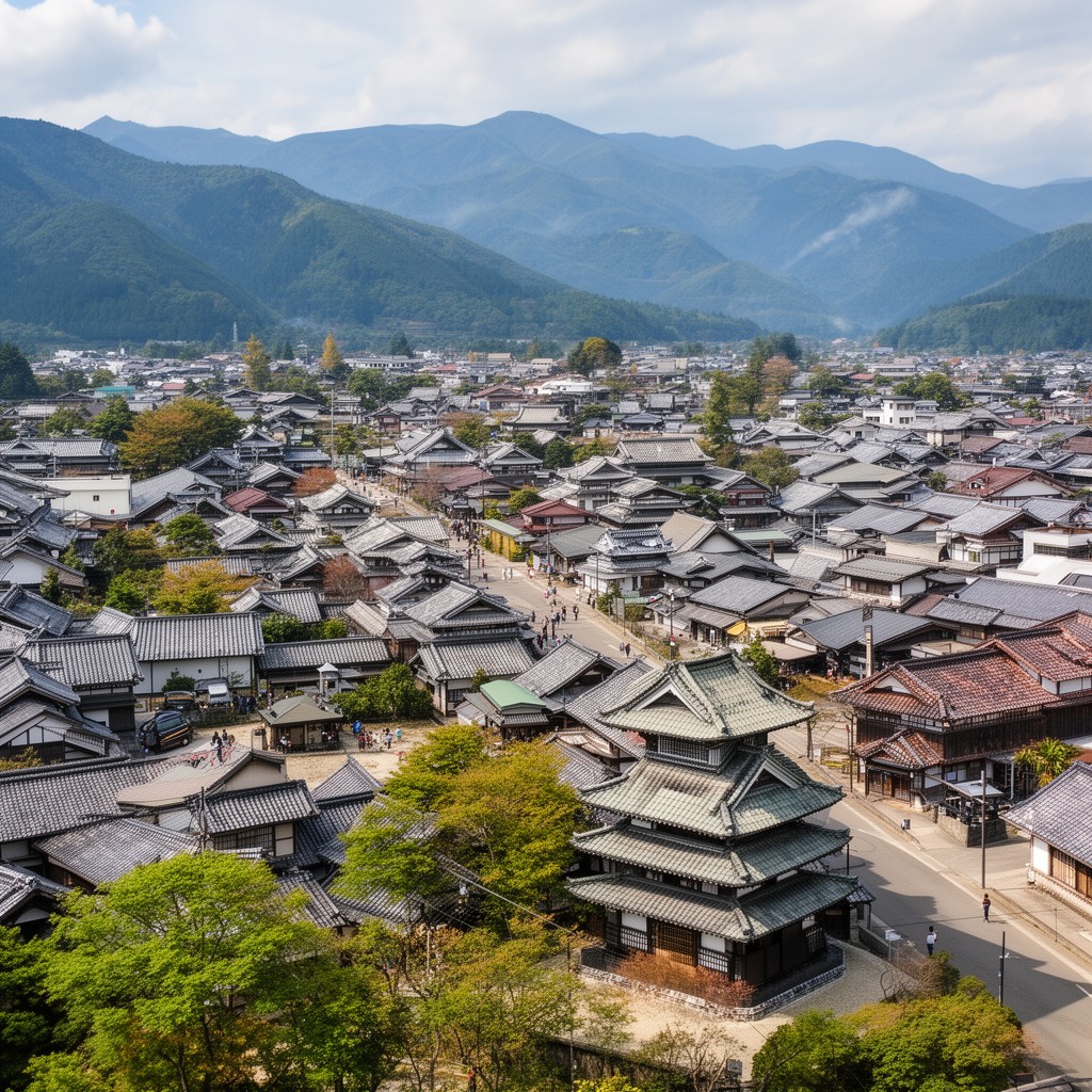 AI-generated illustration of Yonezawa, Yamagata, Japan