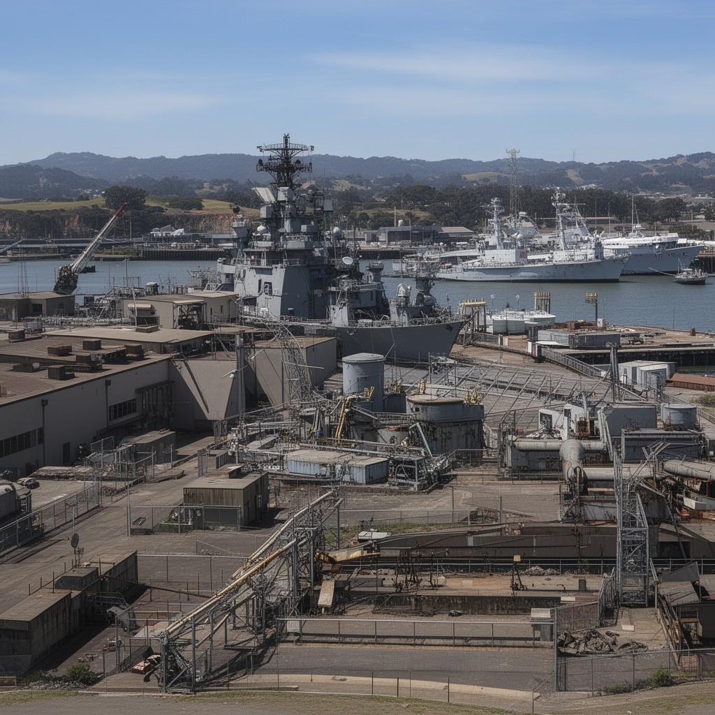 AI-generated illustration of Mare Island Naval Shipyard