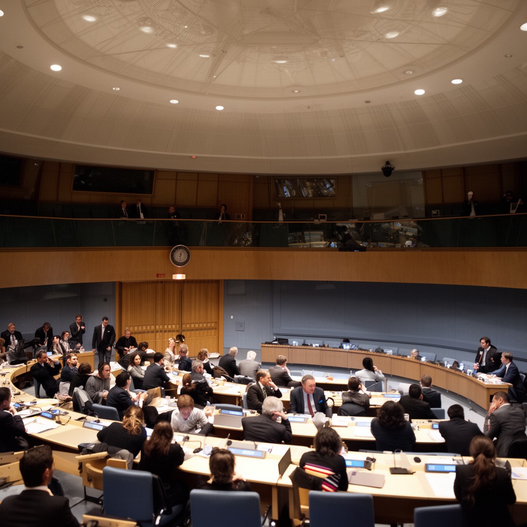 AI-generated illustration of Security Council Chamber