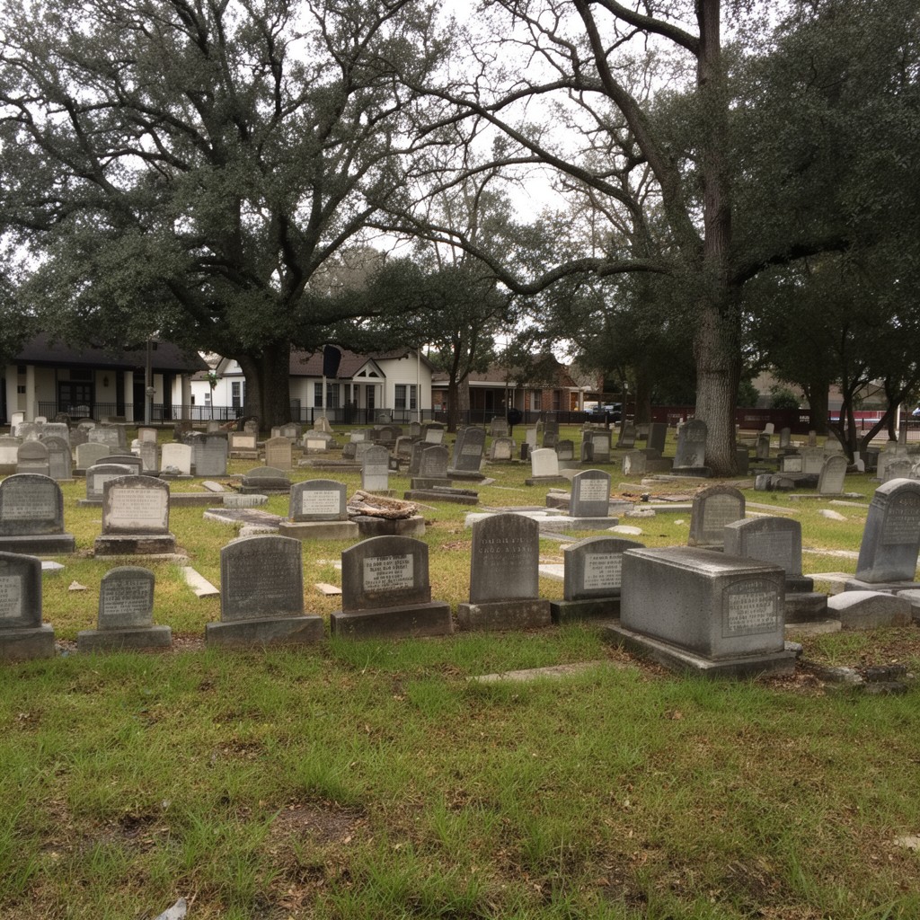AI-generated illustration of Morton Cemetery, Richmond, Texas