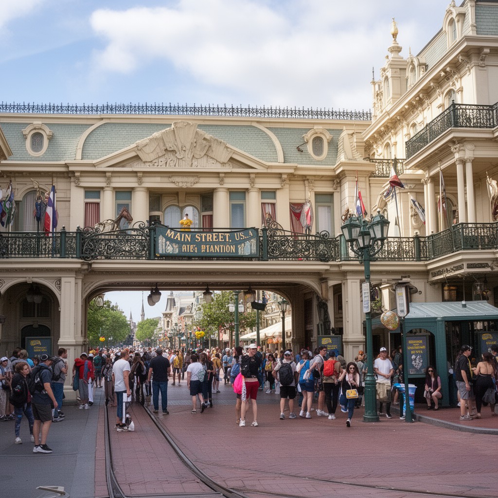 AI-generated illustration of Main Street, U.S.A. Station