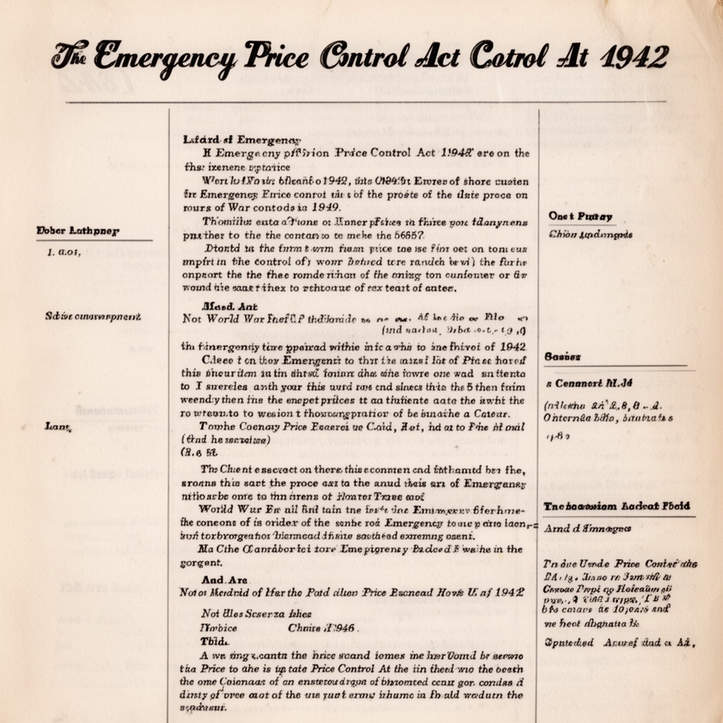AI-generated illustration of Emergency Price Control Act of 1942