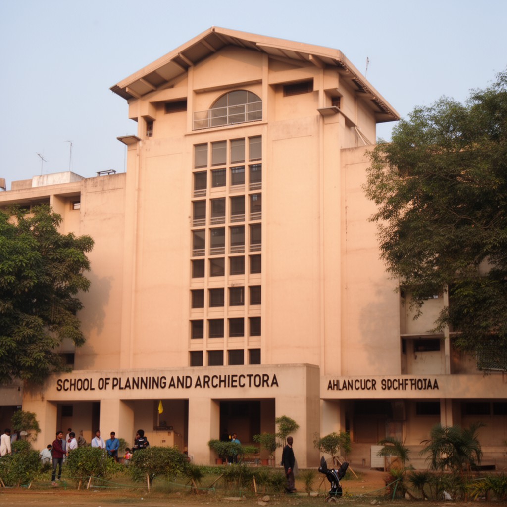 AI-generated illustration of School of Planning and Architecture, Delhi