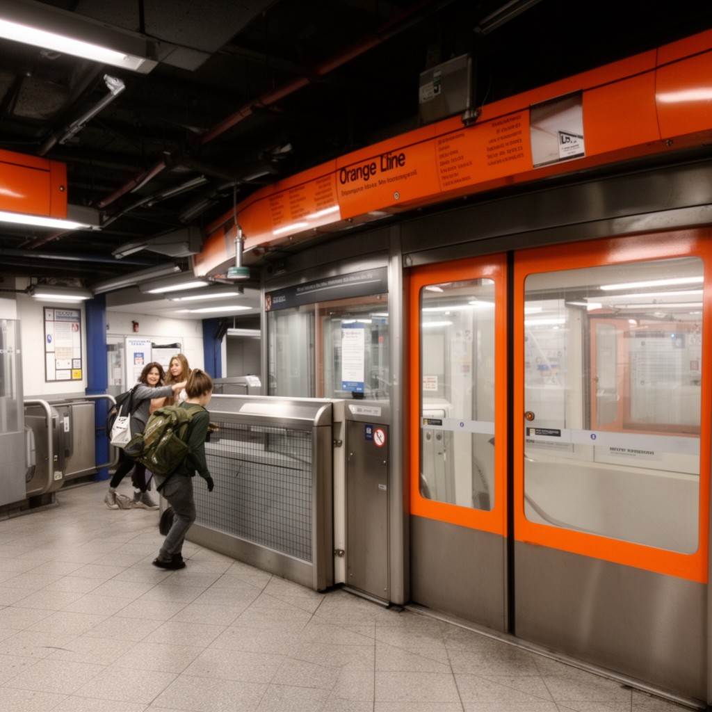 AI-generated illustration of Orange Line