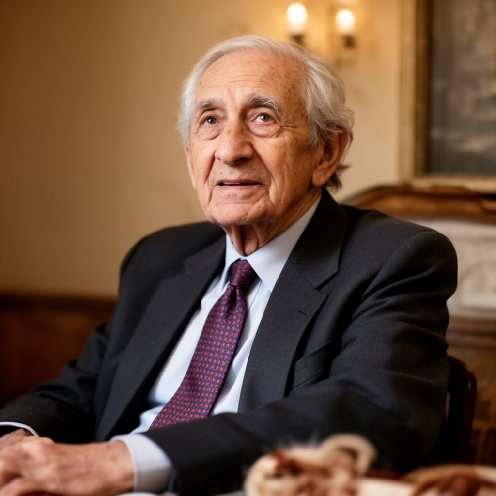 AI-generated illustration of Elie Wiesel