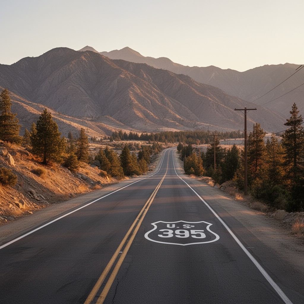 AI-generated illustration of U.S. Route 395