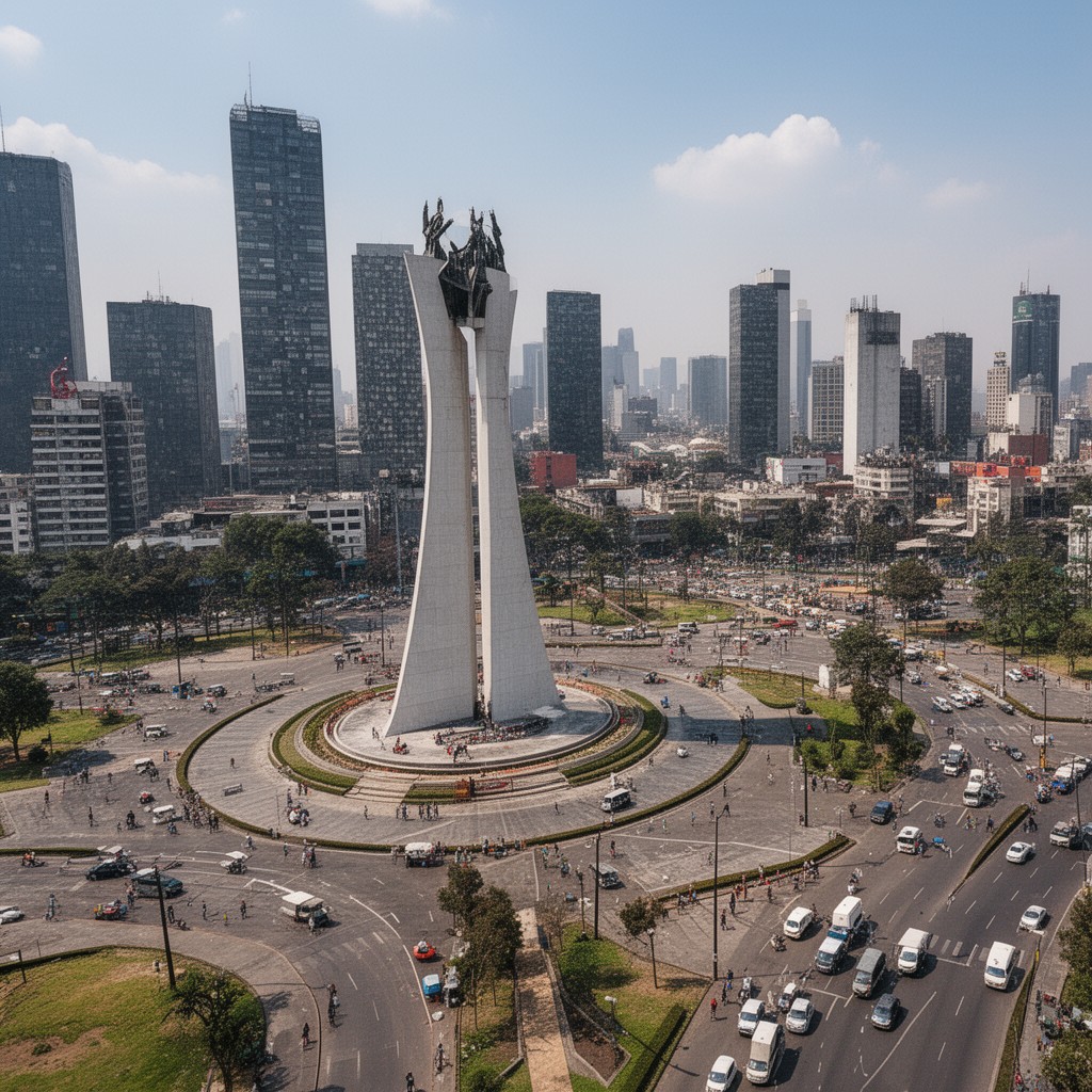 AI-generated illustration of Glorieta de la Estela de Luz
