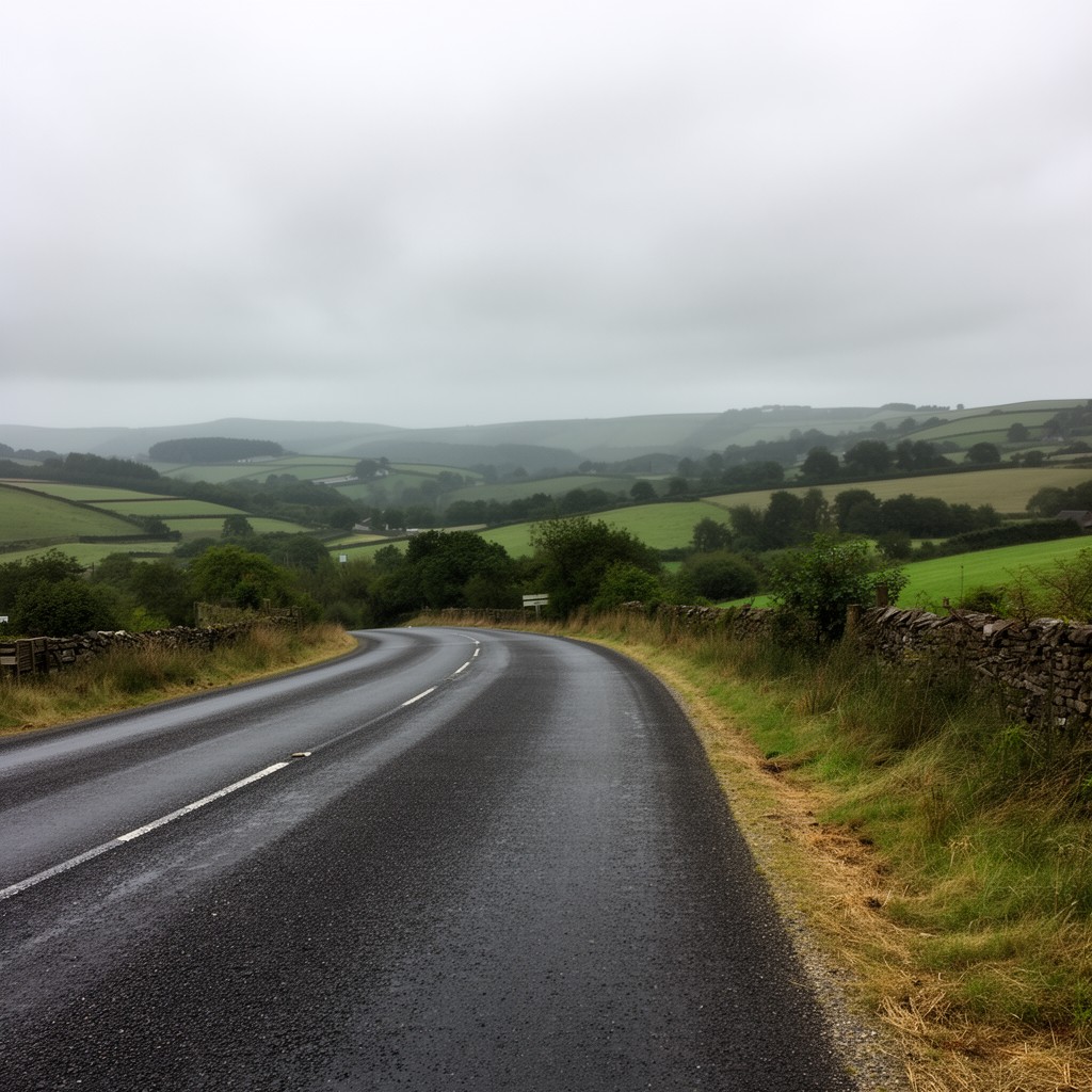 AI-generated illustration of A49 road
