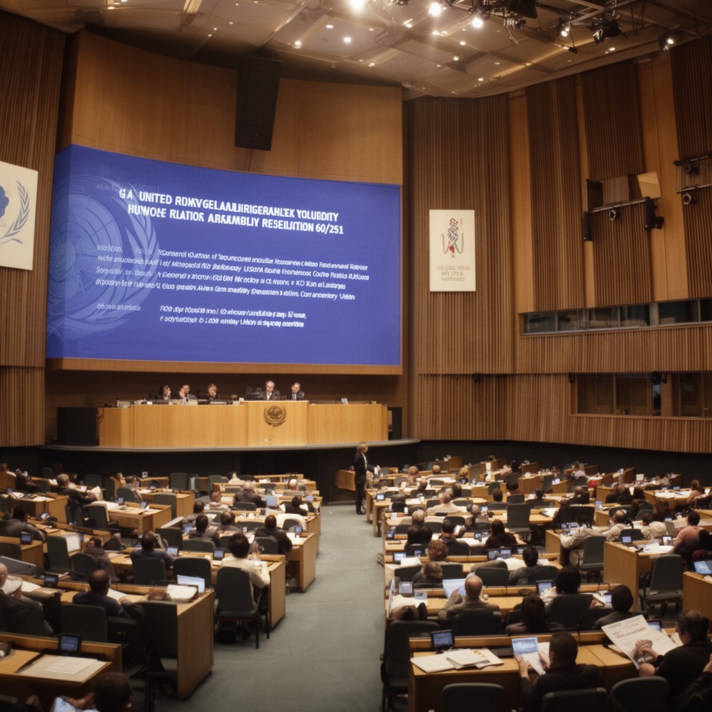 AI-generated illustration of United Nations General Assembly resolution 60/251