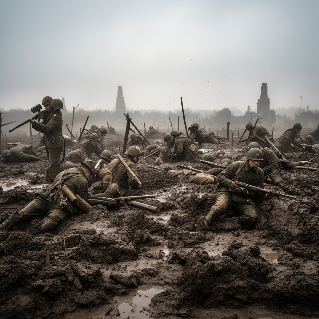 AI-generated illustration of Battle of Passchendaele