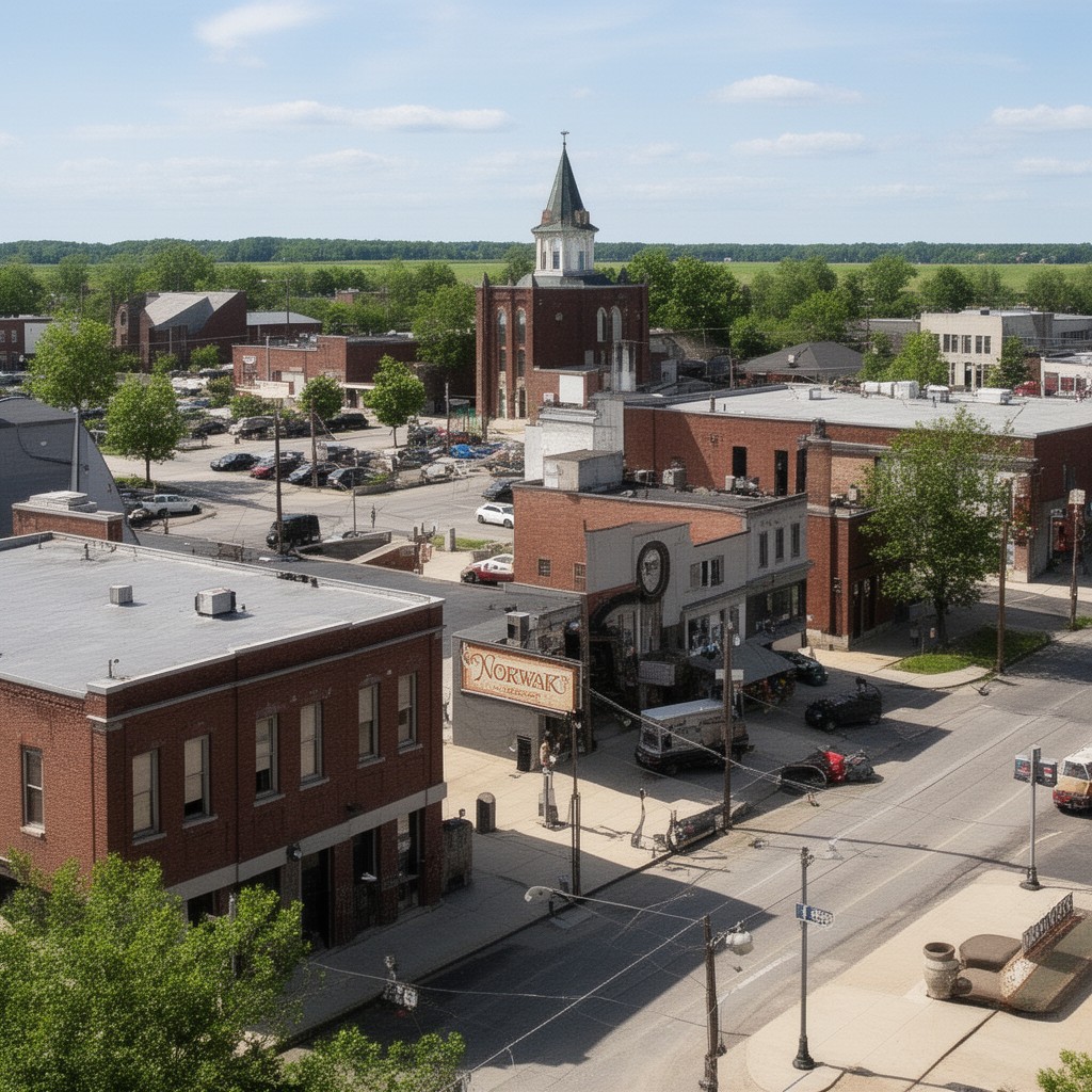 AI-generated illustration of Norwalk, Ohio