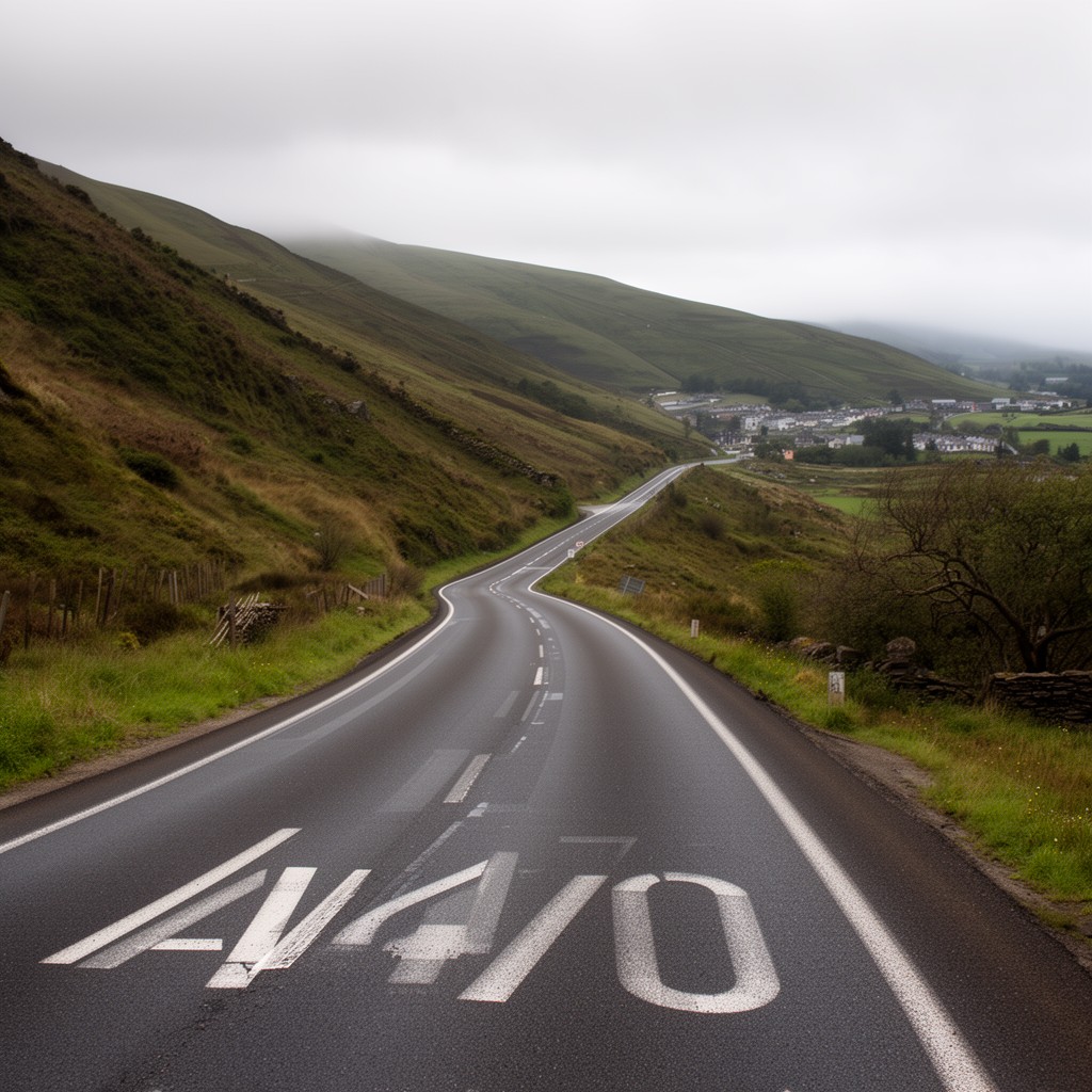 AI-generated illustration of A470 road