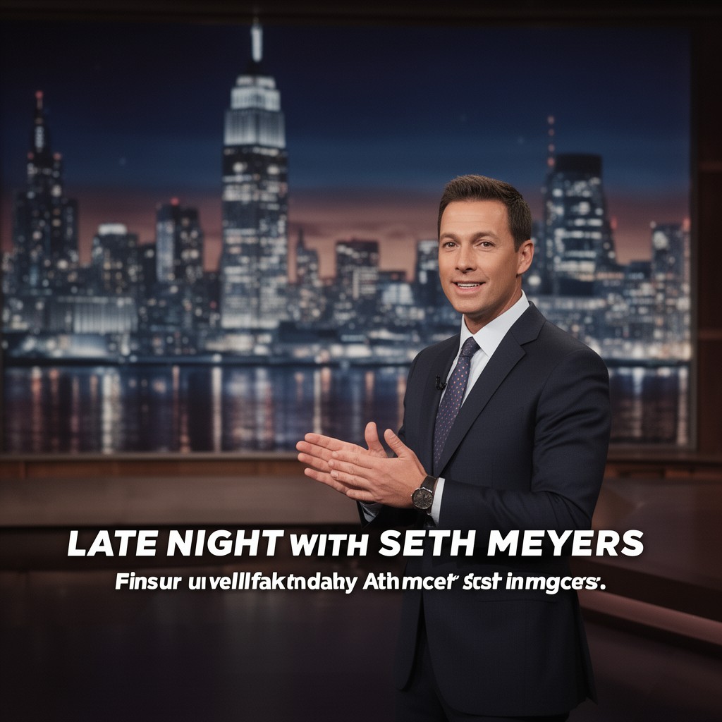 AI-generated illustration of Late Night with Seth Meyers