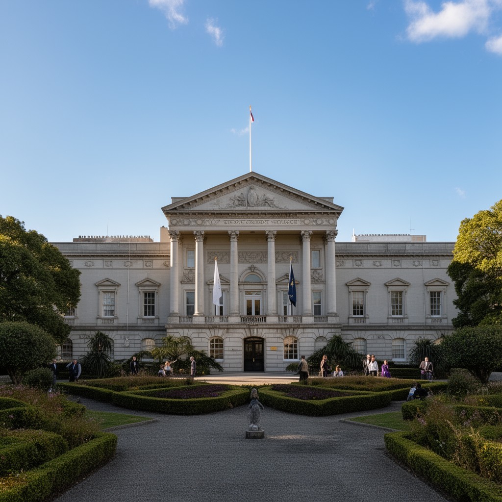 AI-generated illustration of Government House, Wellington