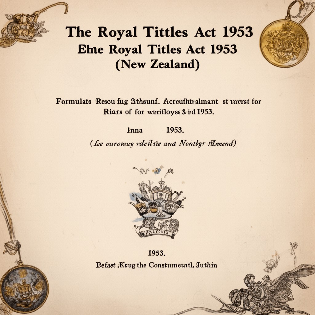AI-generated illustration of Royal Titles Act 1953 (New Zealand)