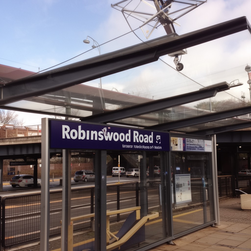 AI-generated illustration of Robinswood Road tram stop